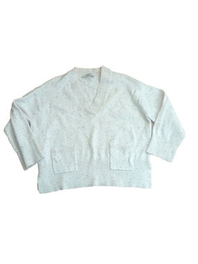 LOFT Cream Pink V Neck Sweater XS